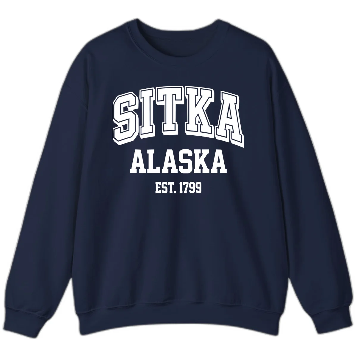 Sitka Alaska Est 1799 Vintage Badge Sweatshirt in Navy