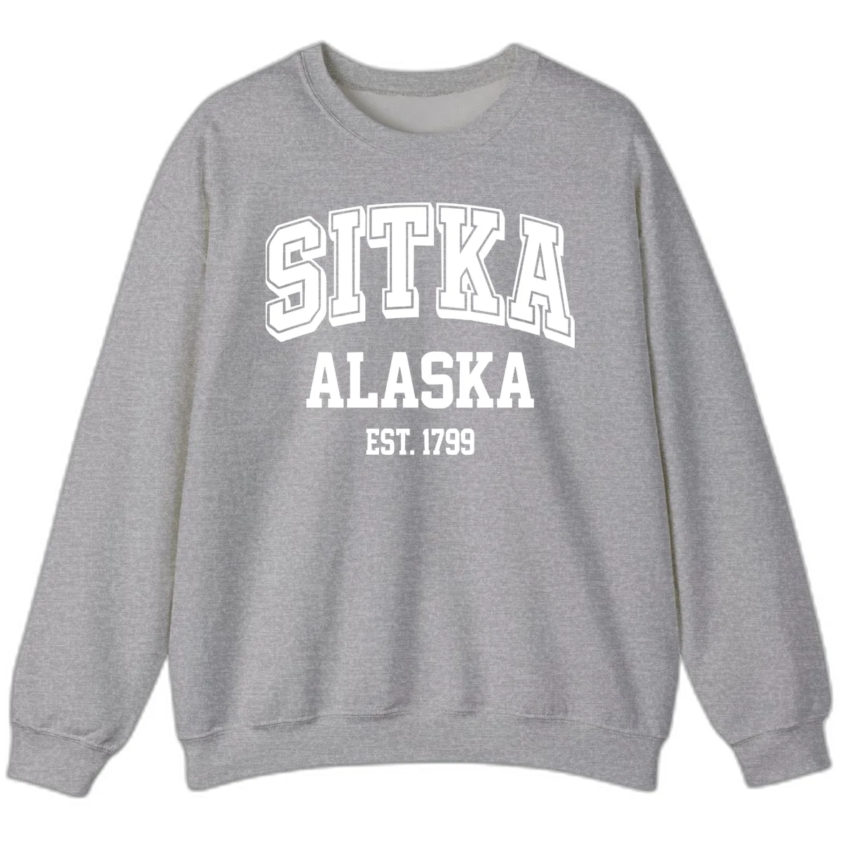 Sitka Alaska Est 1799 Vintage Badge Sweatshirt in Sport Grey