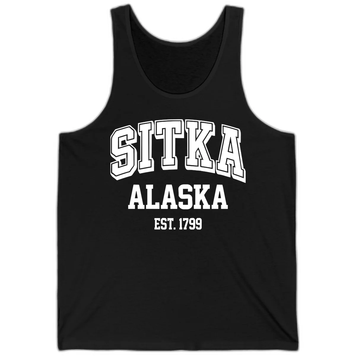 Sitka Alaska Est 1799 Vintage Badge Tank in Black
