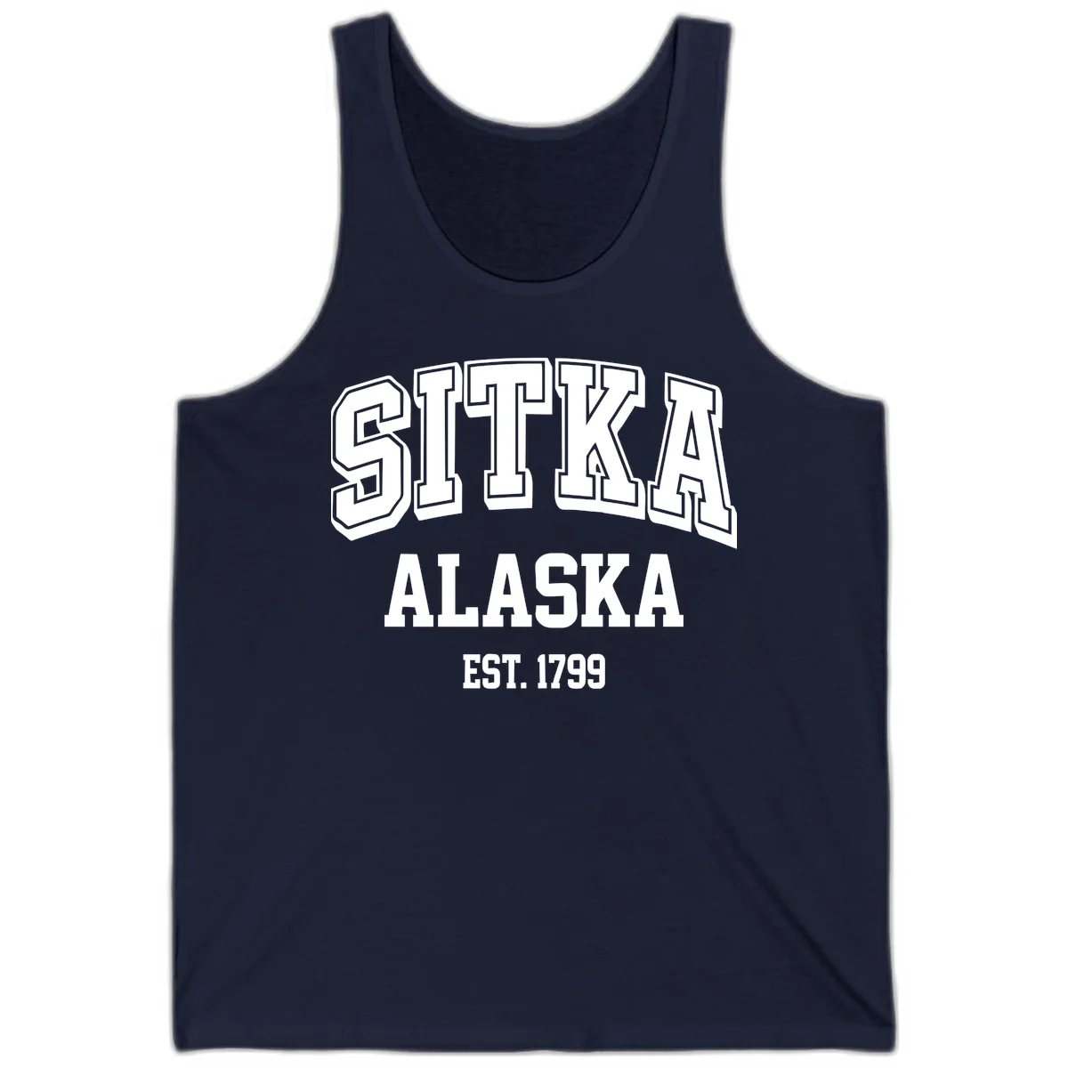 Sitka Alaska Est 1799 Vintage Badge Tank in Navy