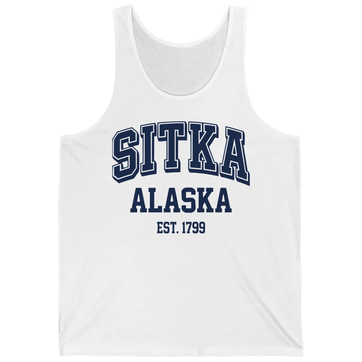 Sitka Alaska Est 1799 Vintage Badge Tank in White