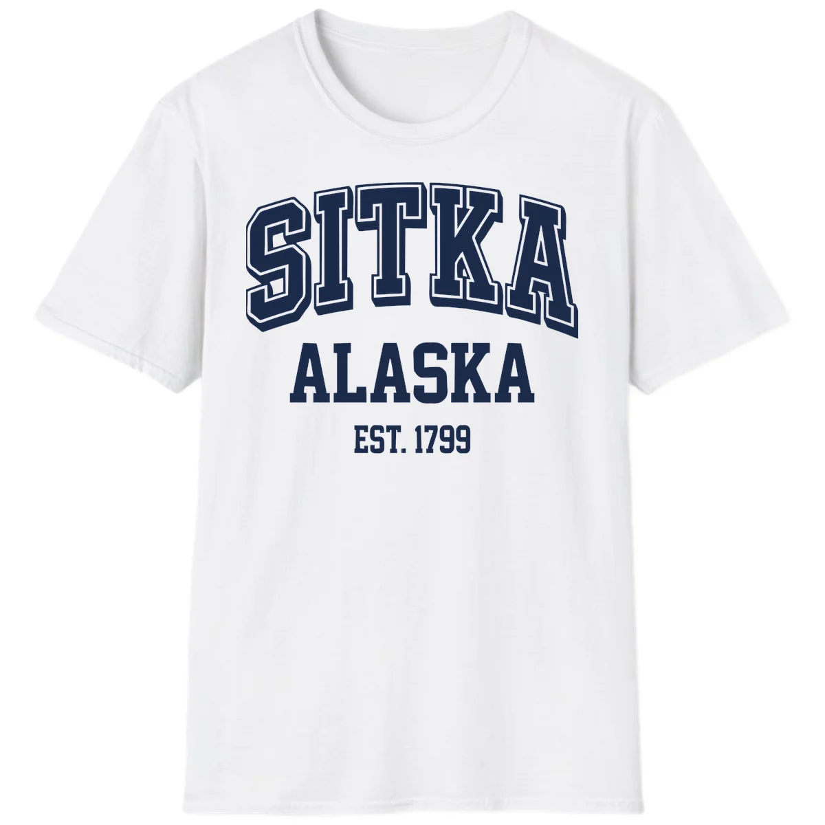 Sitka Alaska Est 1799 Vintage Badge T-Shirt in White