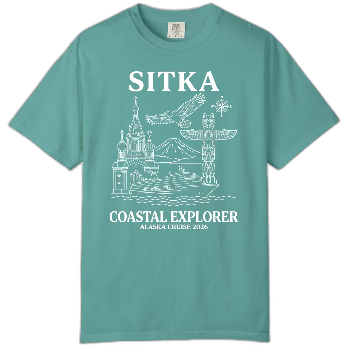 Sitka Coastal Explorer Alaska Cruise Comfort Color in Seafoam