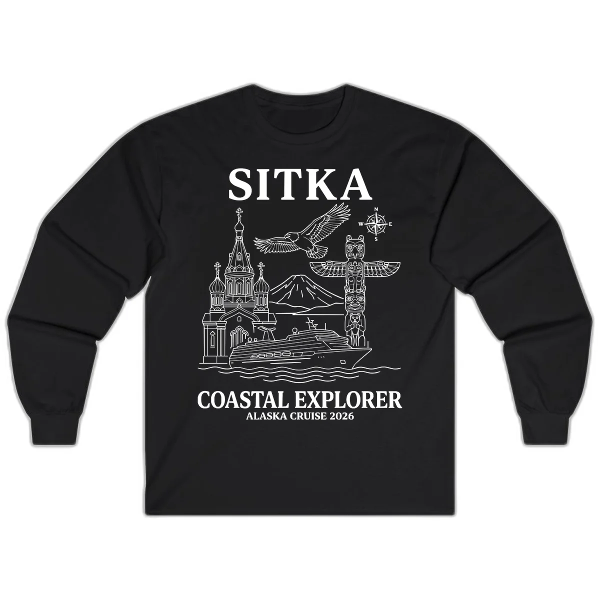 Sitka Coastal Explorer Alaska Cruise Long Sleeve in Black