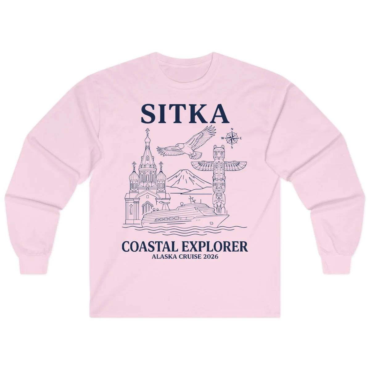 Sitka Coastal Explorer Alaska Cruise Long Sleeve in Light Pink