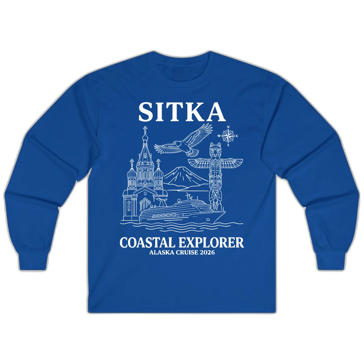 Sitka Coastal Explorer Alaska Cruise Long Sleeve in Royal
