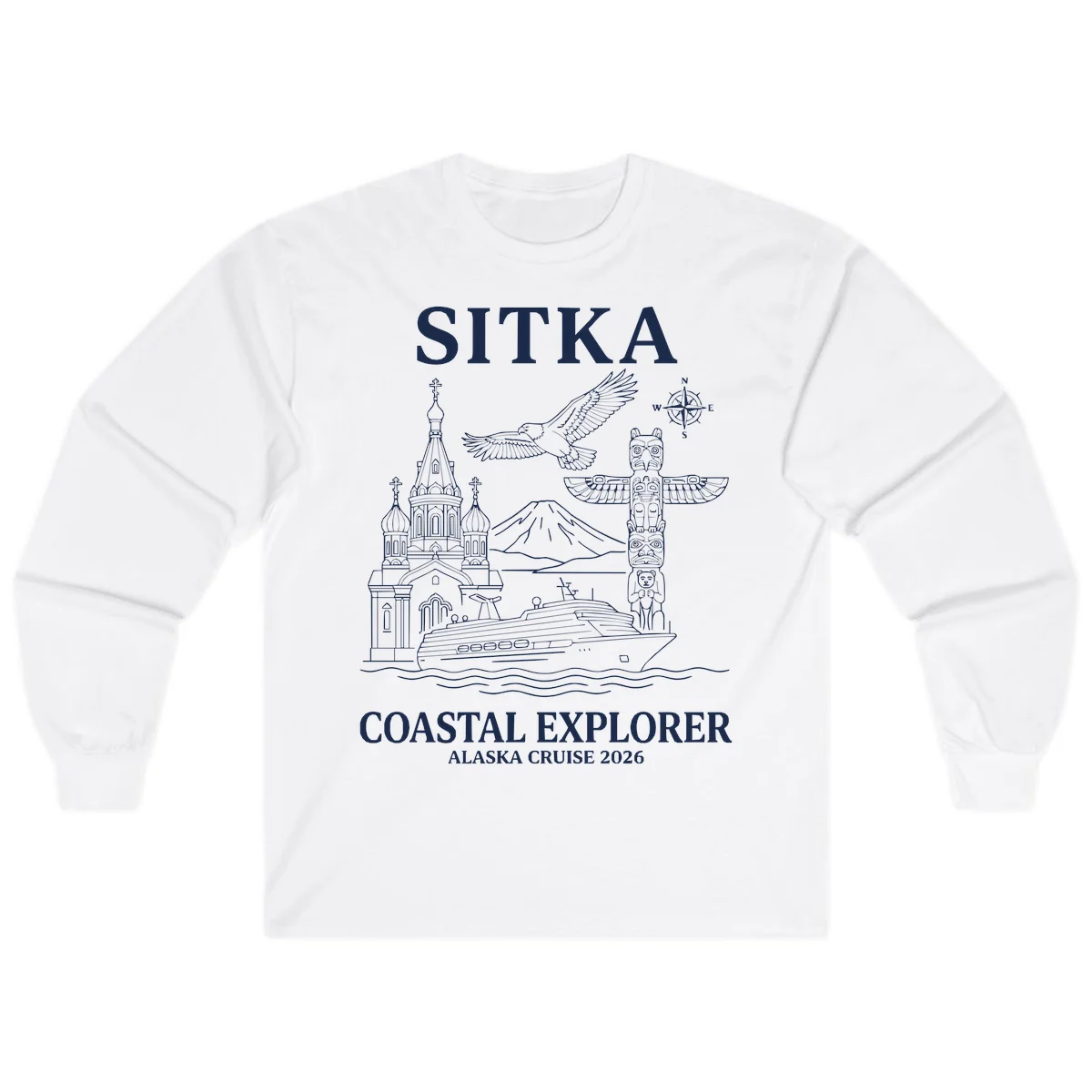Sitka Coastal Explorer Alaska Cruise Long Sleeve in White