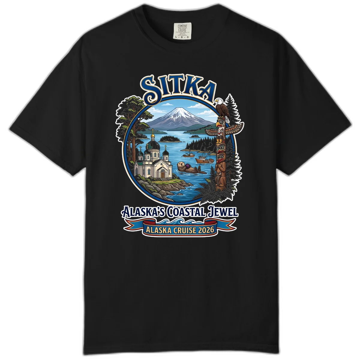 Sitka Alaska's Coastal Jewel Comfort Color Tee in Black