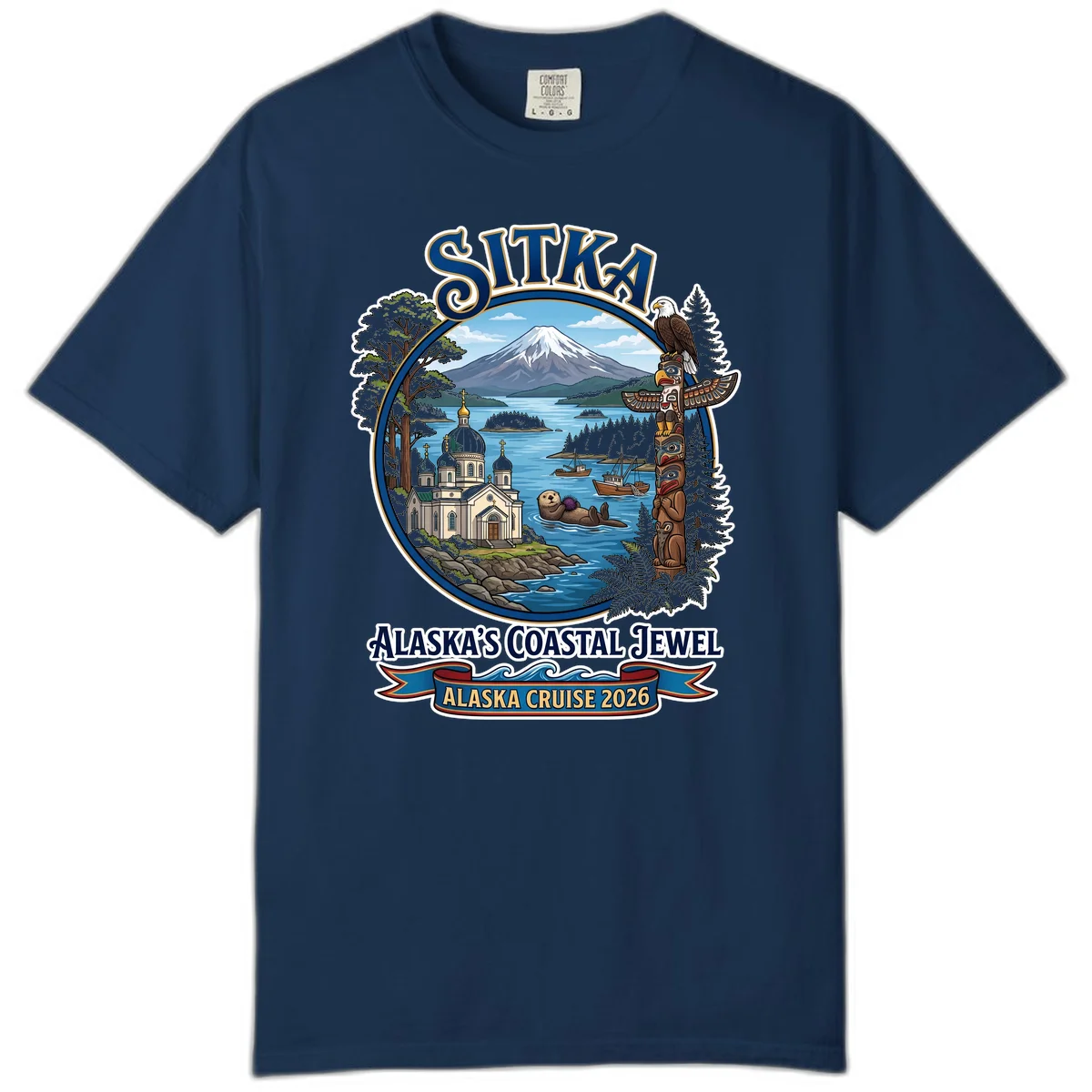 Sitka Alaska's Coastal Jewel Comfort Color Tee in Navy