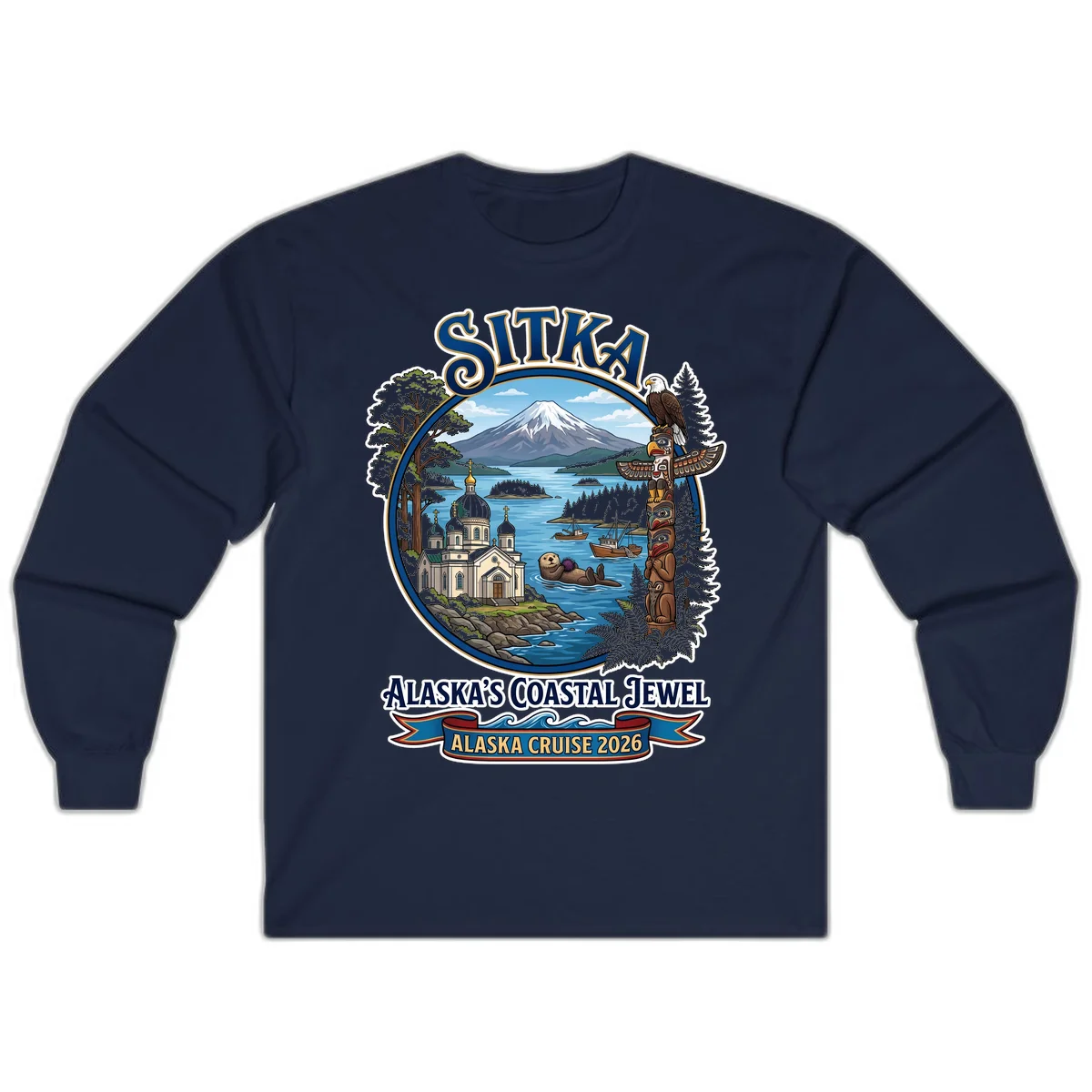 Sitka Alaska's Coastal Jewel Long Sleeve Tee in Navy