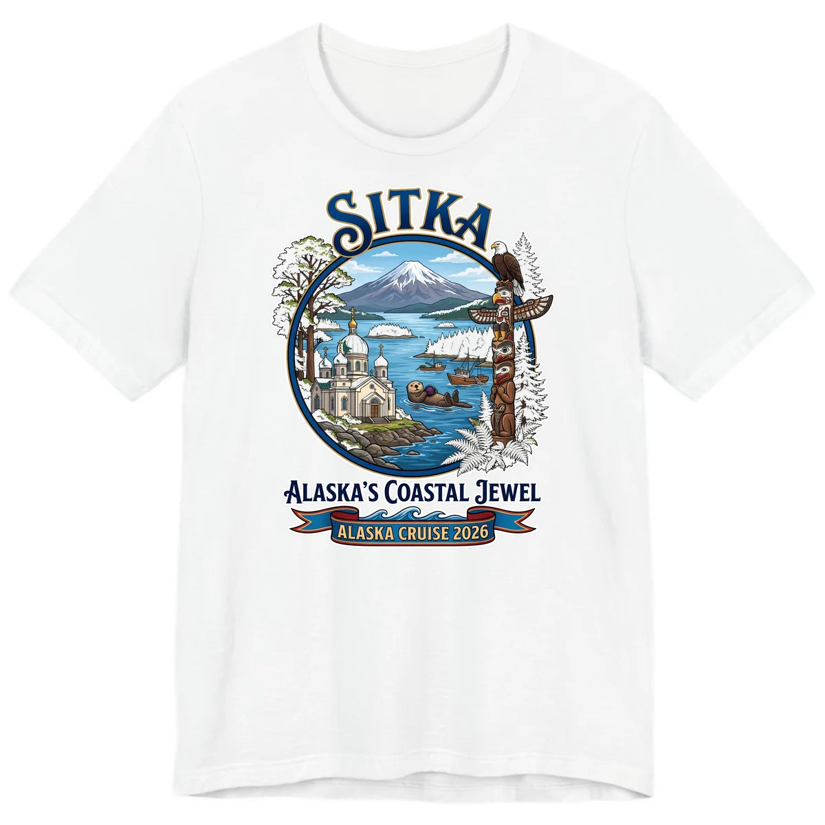 Sitka Alaska's Coastal Jewel Premium T-Shirt in White