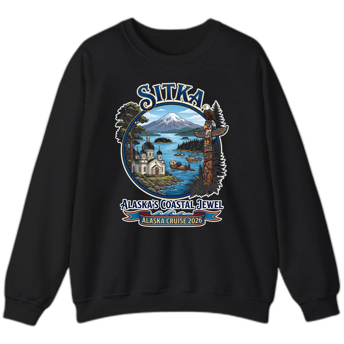 Sitka Alaska's Coastal Jewel Sweatshirt in Black