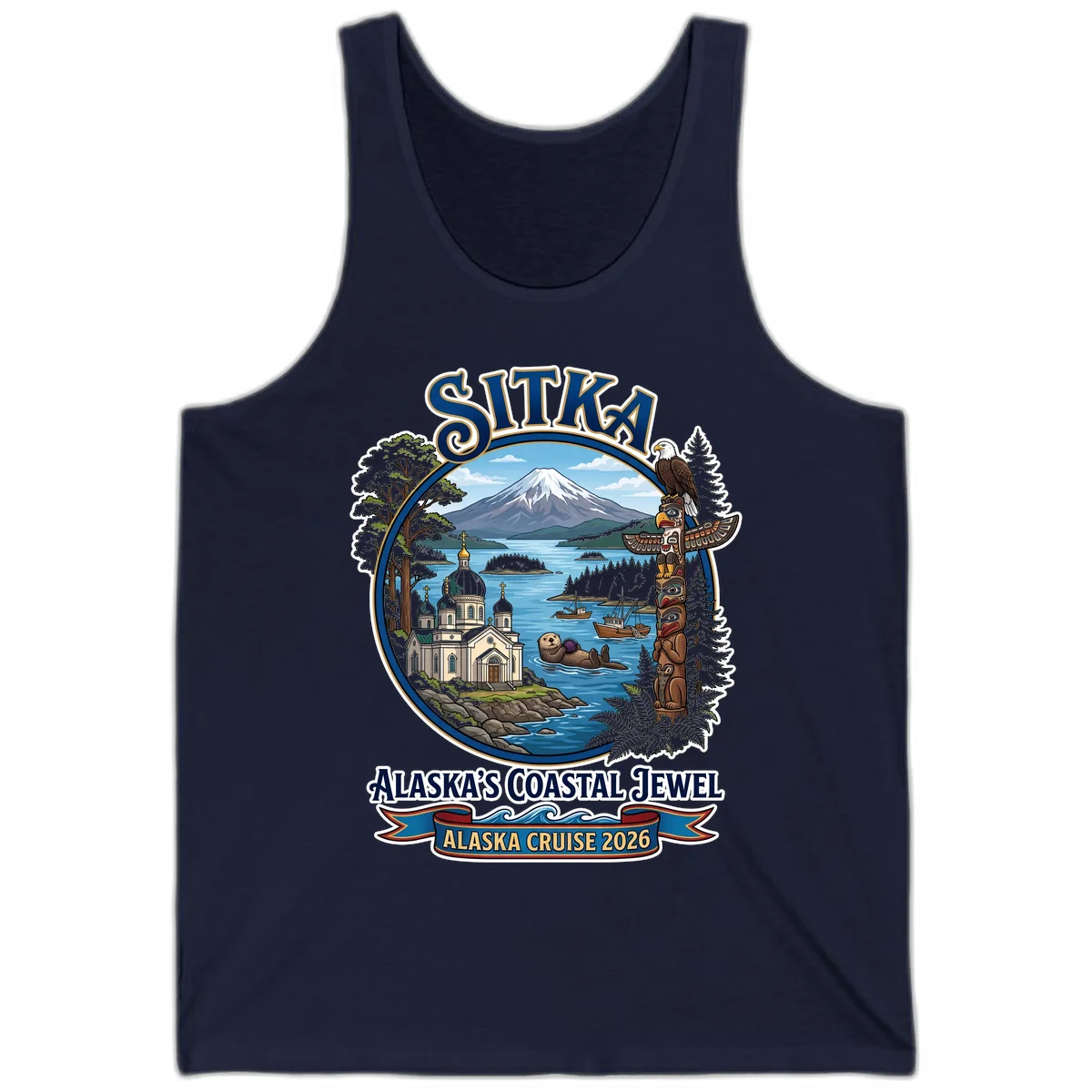 Sitka Alaska's Coastal Jewel Tank Top in Navy