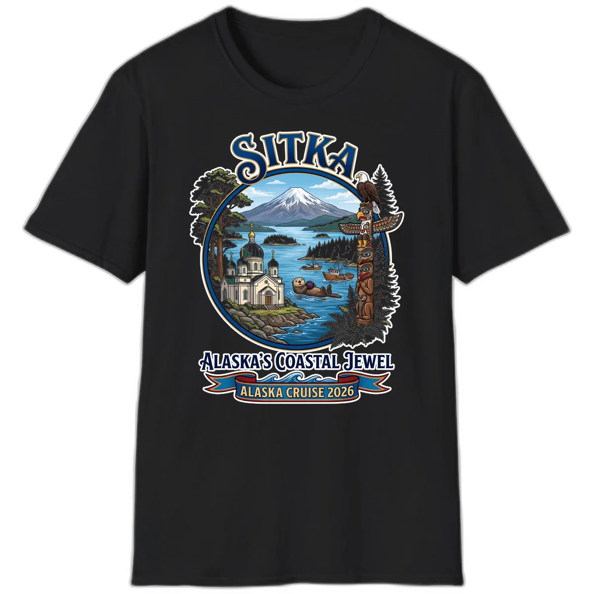 Sitka Alaska's Coastal Jewel T-Shirt in Black