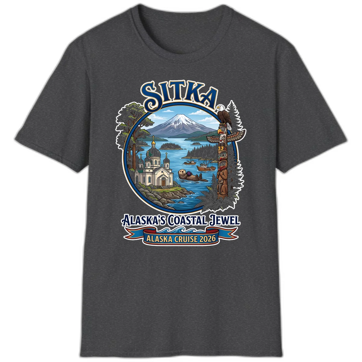 Sitka Alaska's Coastal Jewel T-Shirt in Dark Heather