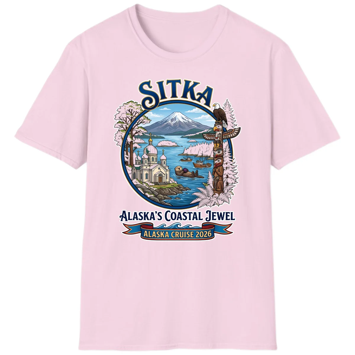 Sitka Alaska's Coastal Jewel T-Shirt in Light Pink