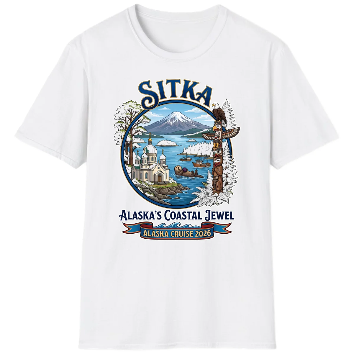 Sitka Alaska's Coastal Jewel T-Shirt in White