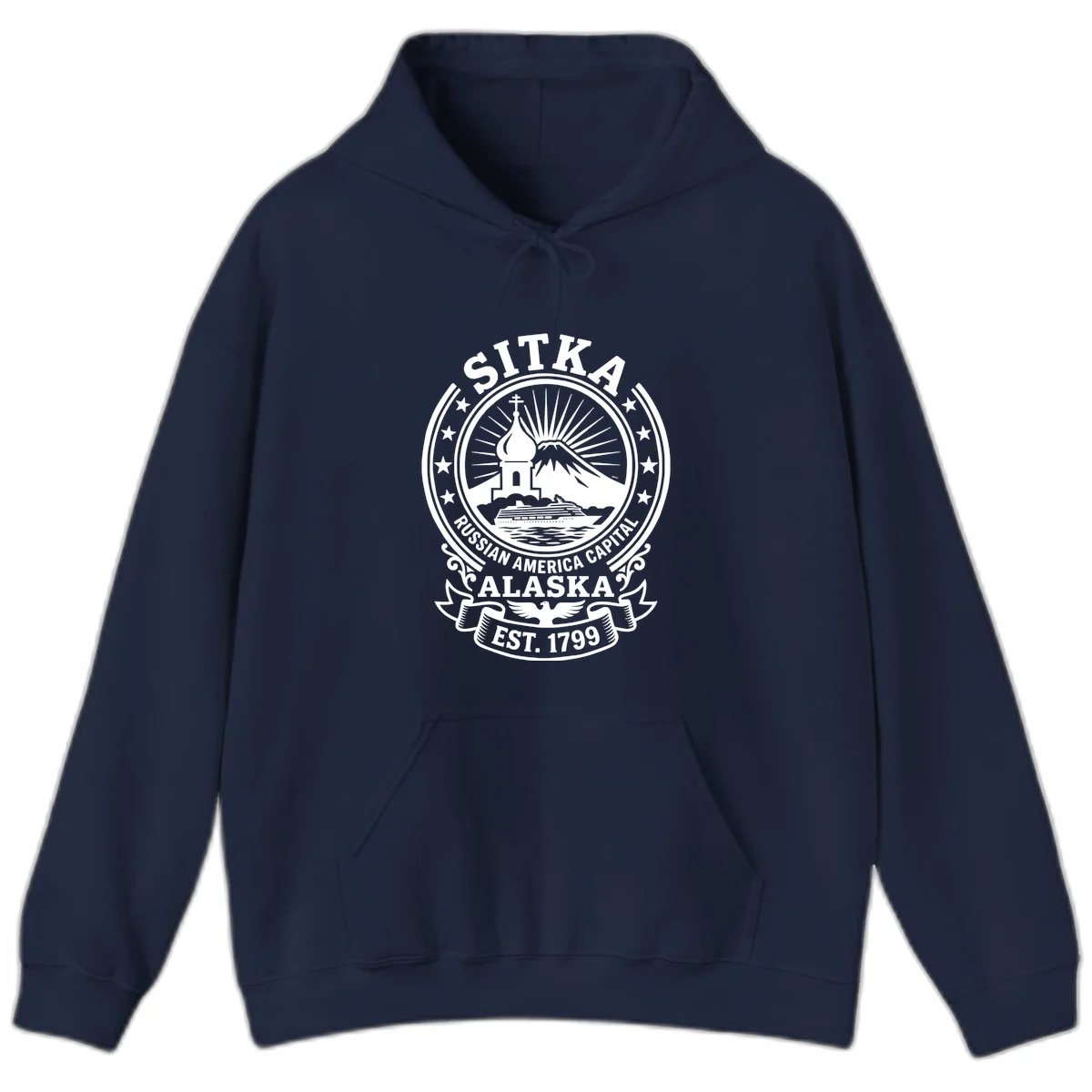 Sitka Russian America Capital Hoodie in Navy