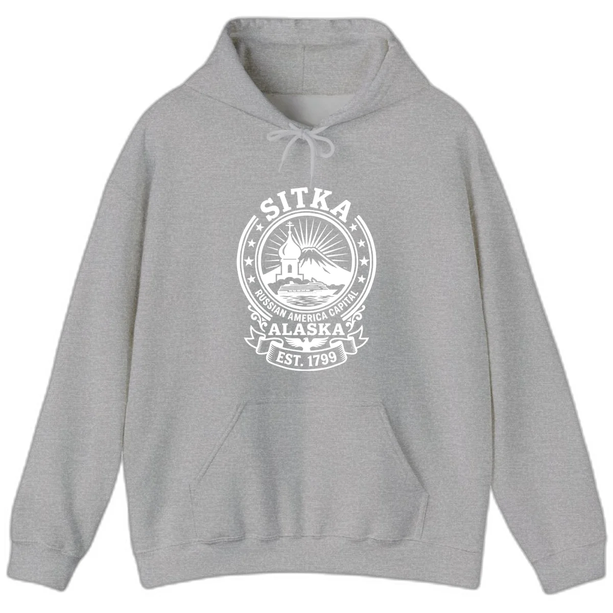 Sitka Russian America Capital Hoodie in Sport Grey