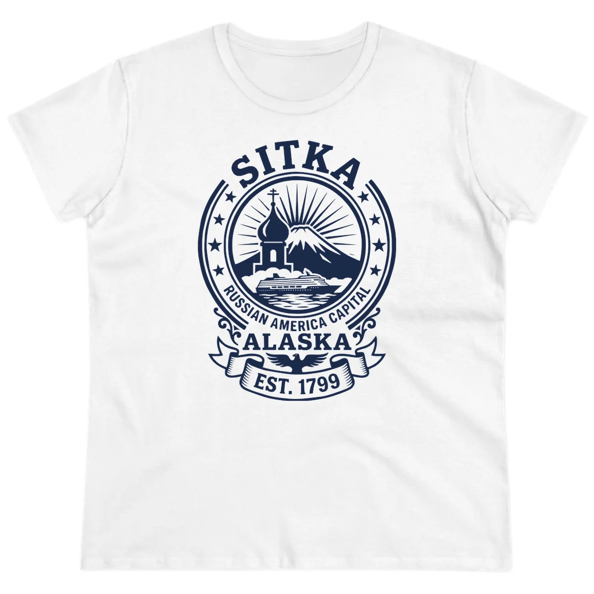 Sitka Russian America Capital Ladies Tee in White