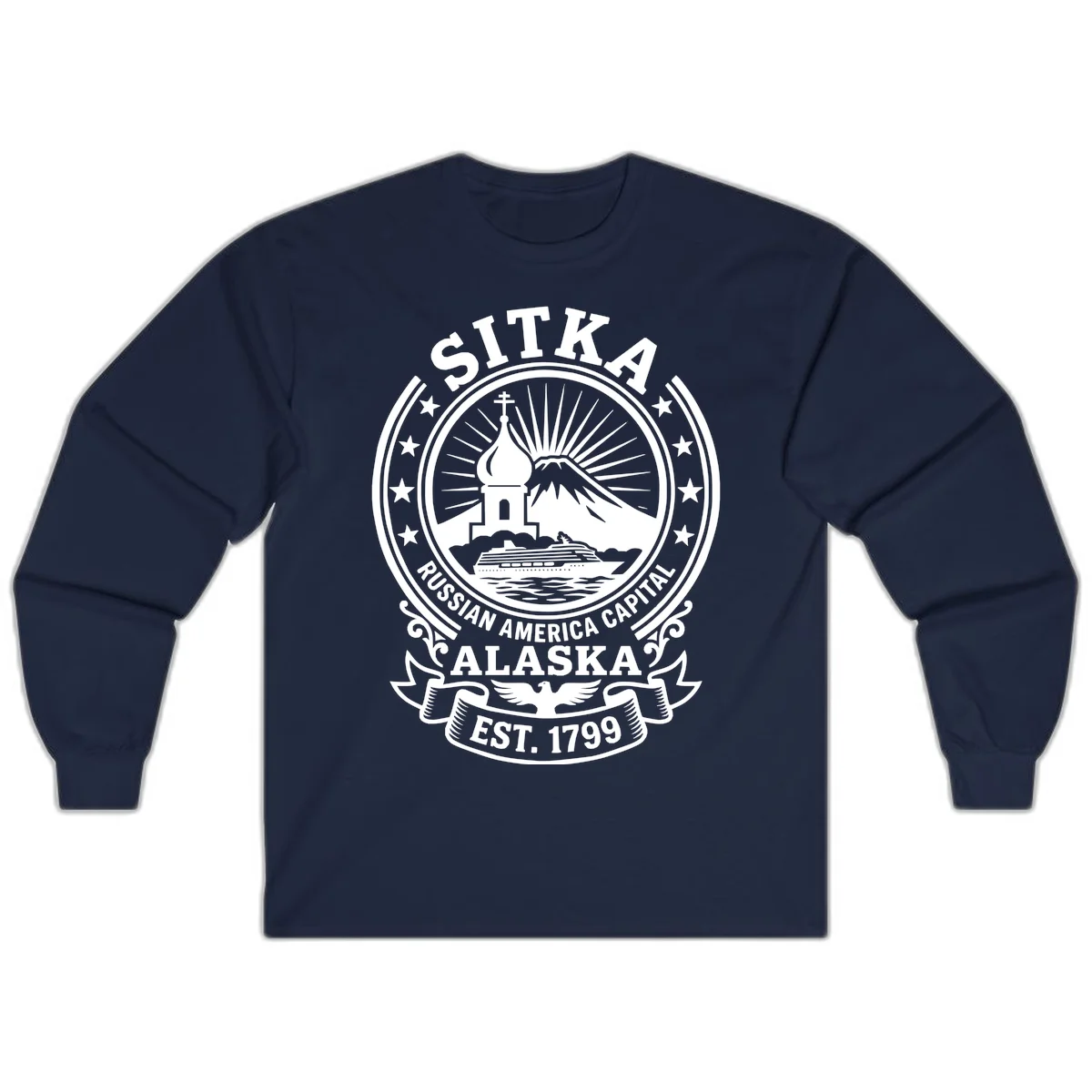 Sitka Russian America Capital Long Sleeve in Navy