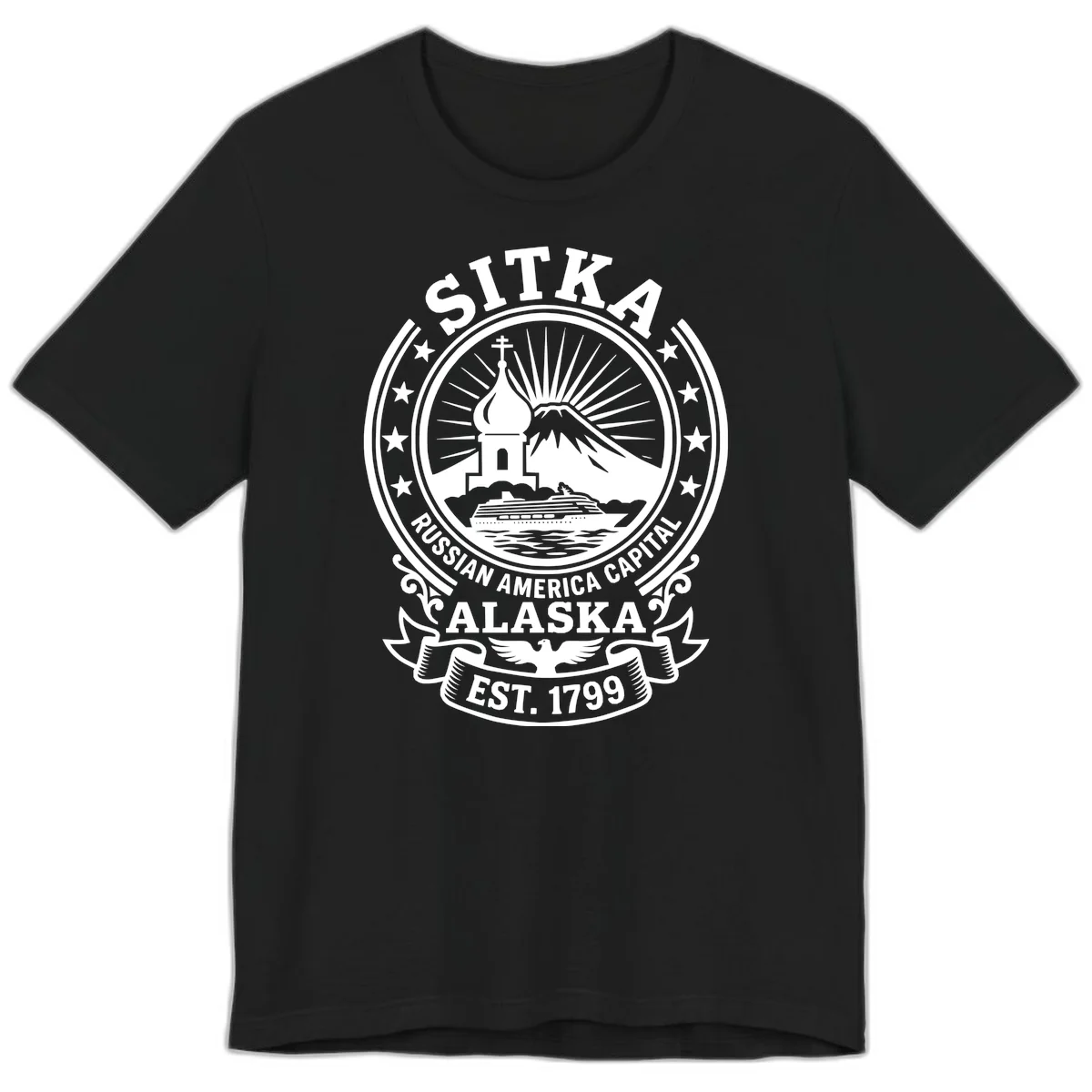 Sitka Russian America Capital Premium T-Shirt in Black