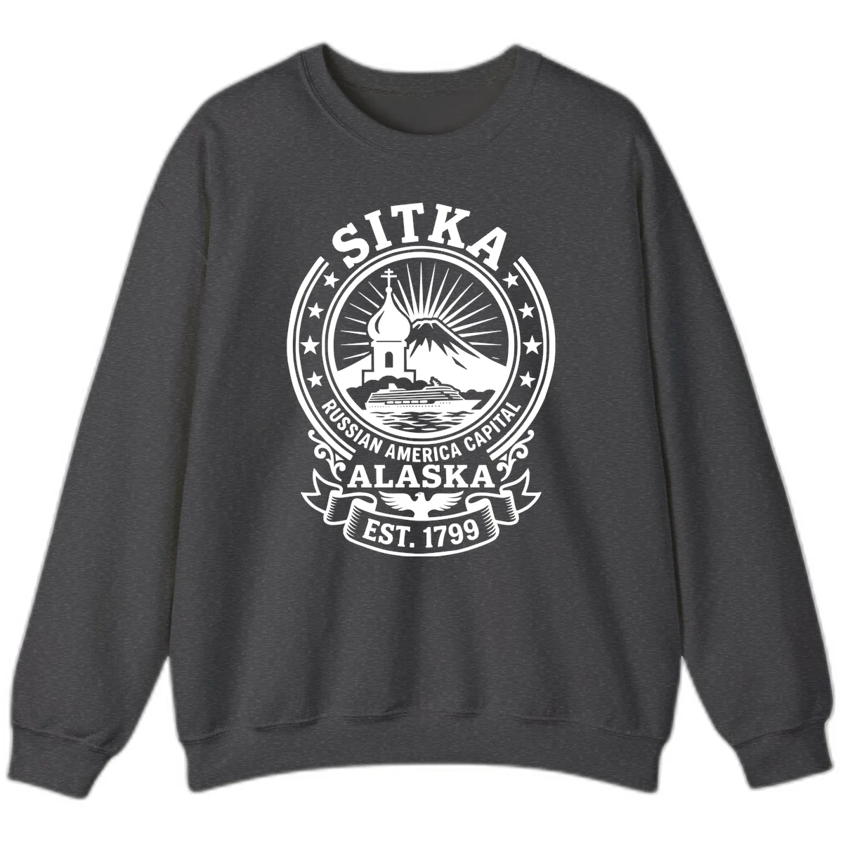 Sitka Russian America Capital Sweatshirt in Dark Heather