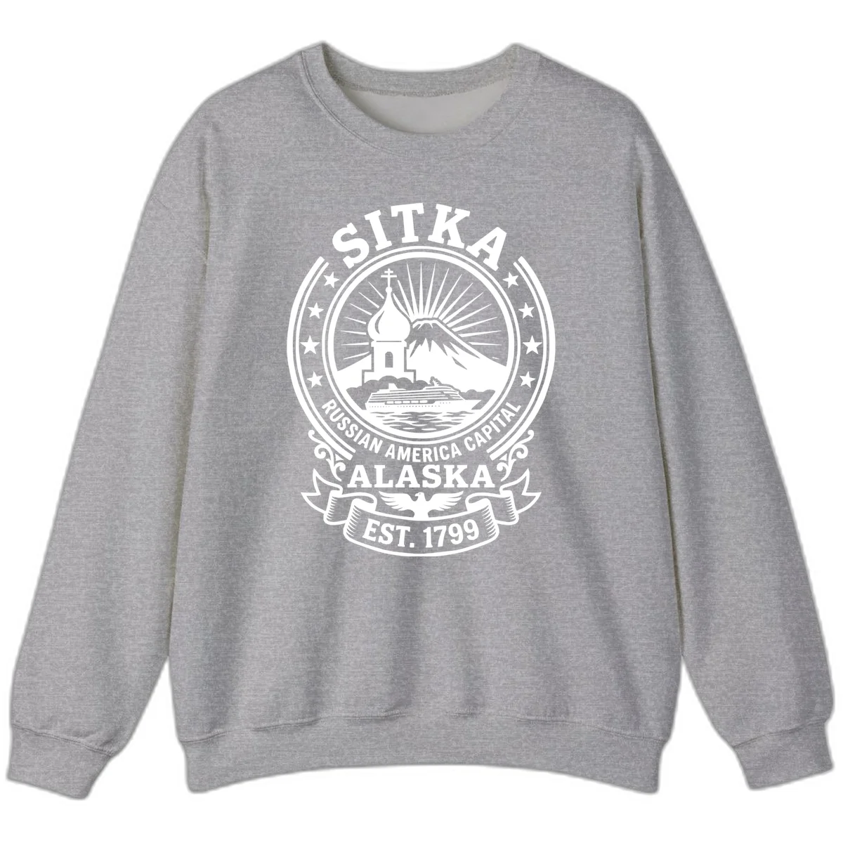 Sitka Russian America Capital Sweatshirt in Sport Grey