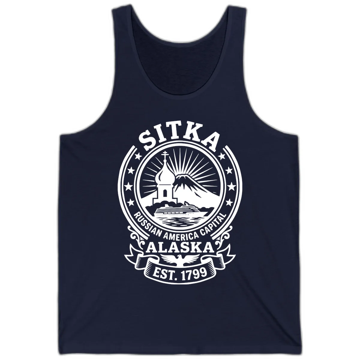 Sitka Russian America Capital Tank Top in Navy