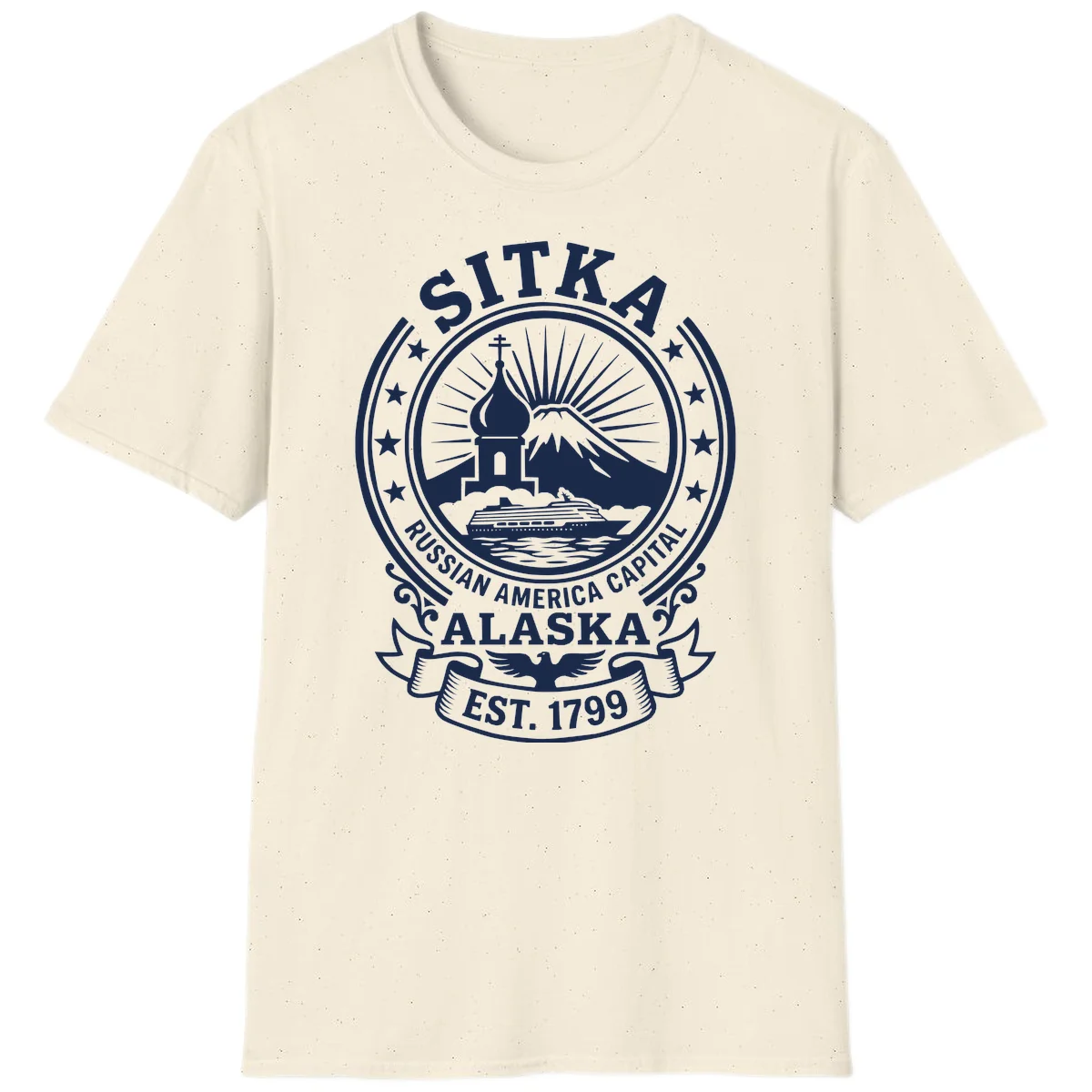 Sitka Russian America Capital Vintage Badge T-Shirt in Natural