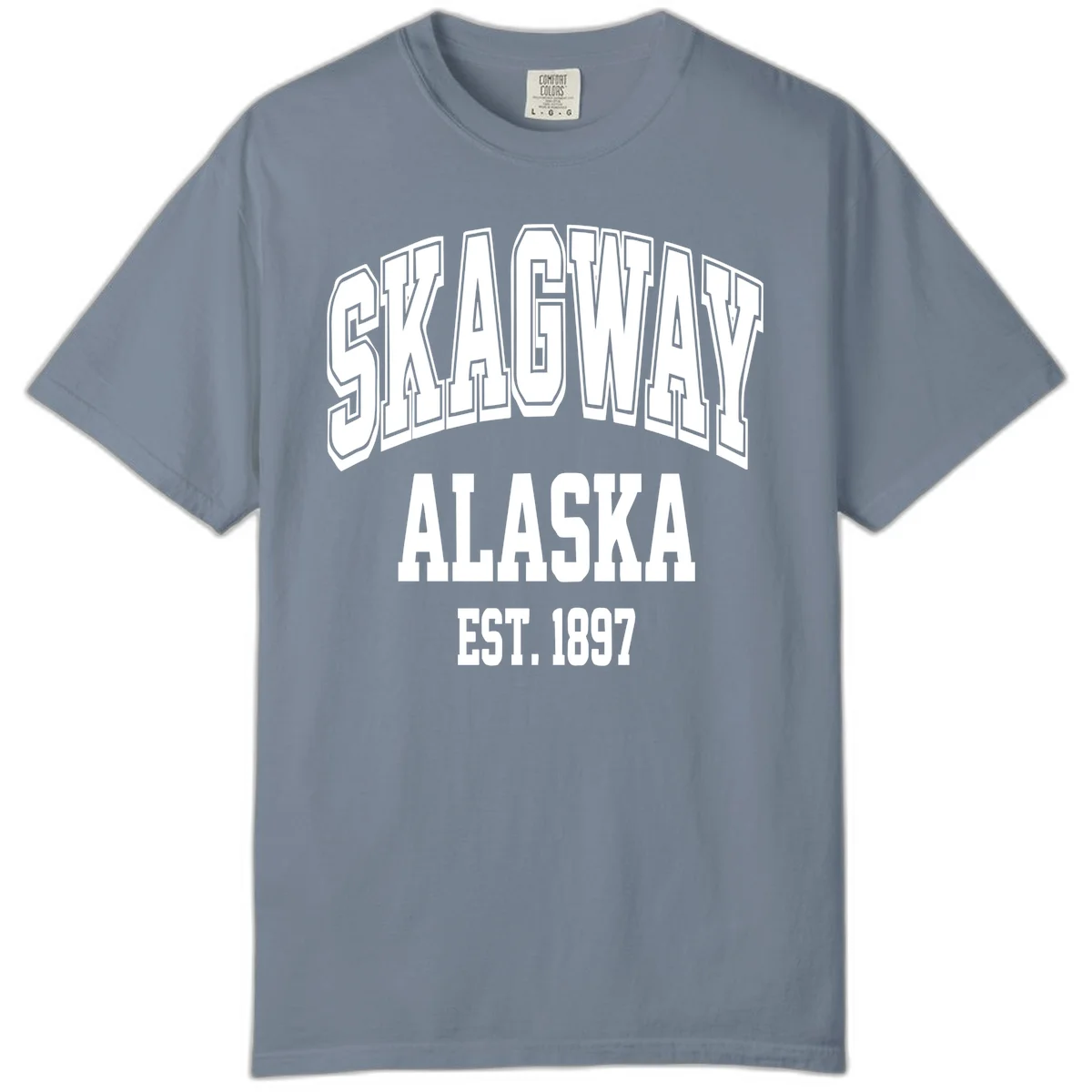 Skagway Alaska Established 1897 Comfort Color in Blue Jean
