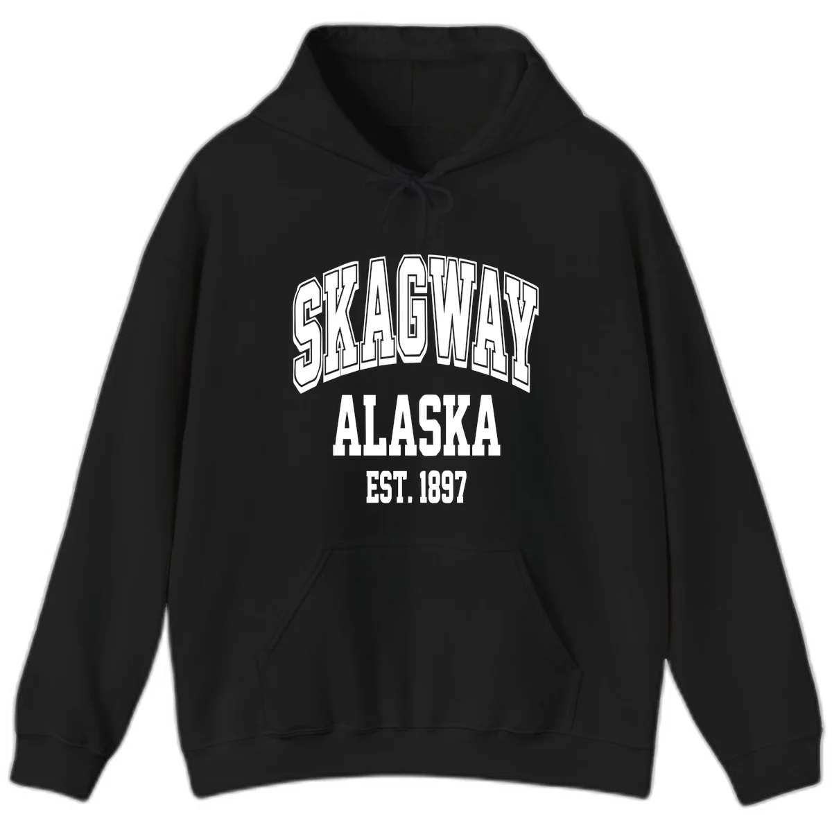 Skagway Alaska Established 1897 Hoodie in Black