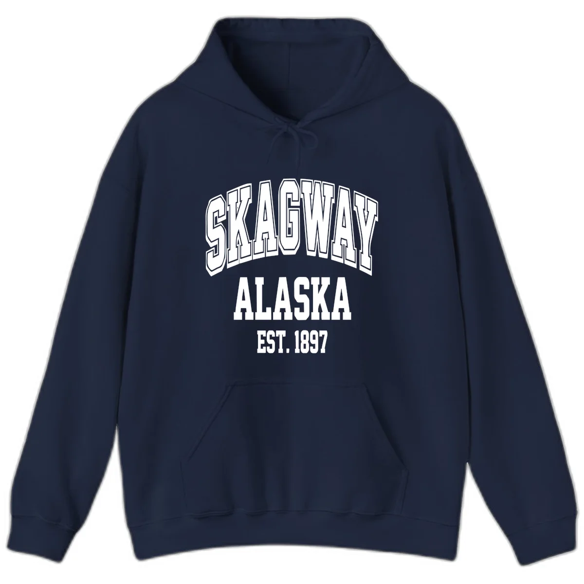 Skagway Alaska Established 1897 Hoodie in Navy