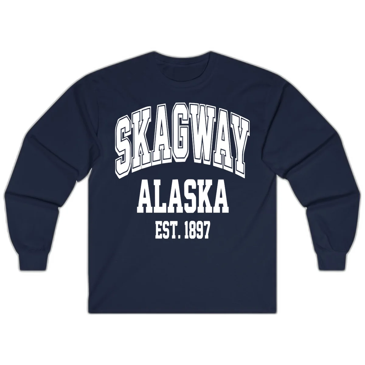 Skagway Alaska Established 1897 Long Sleeve in Navy