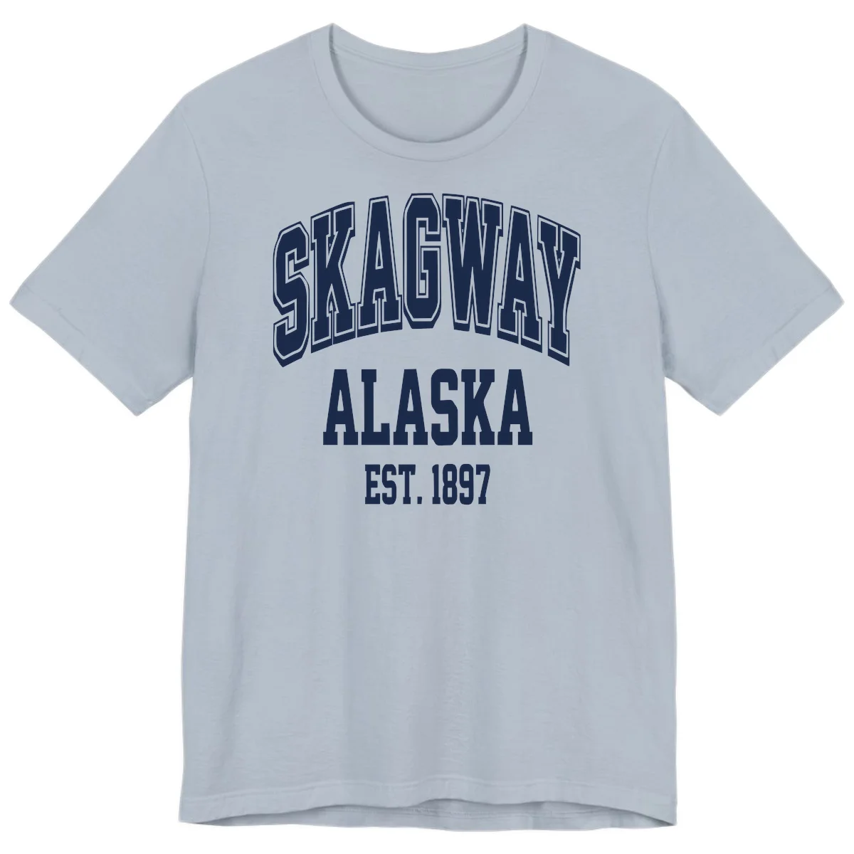 Skagway Alaska Established 1897 Premium Tee in Light Blue