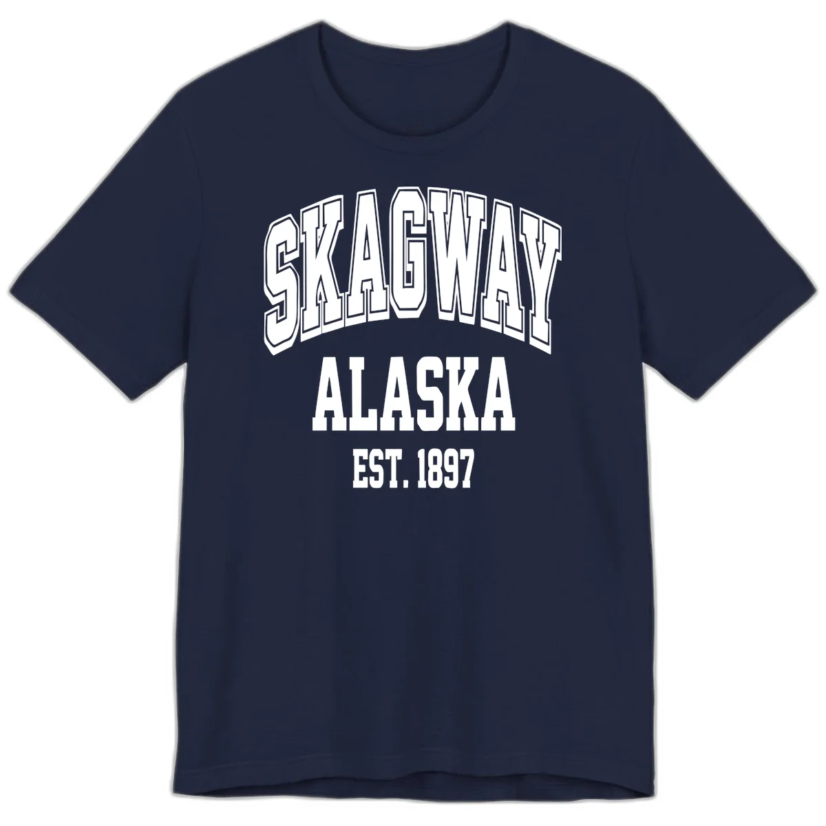 Skagway Alaska Established 1897 Premium Tee in Navy