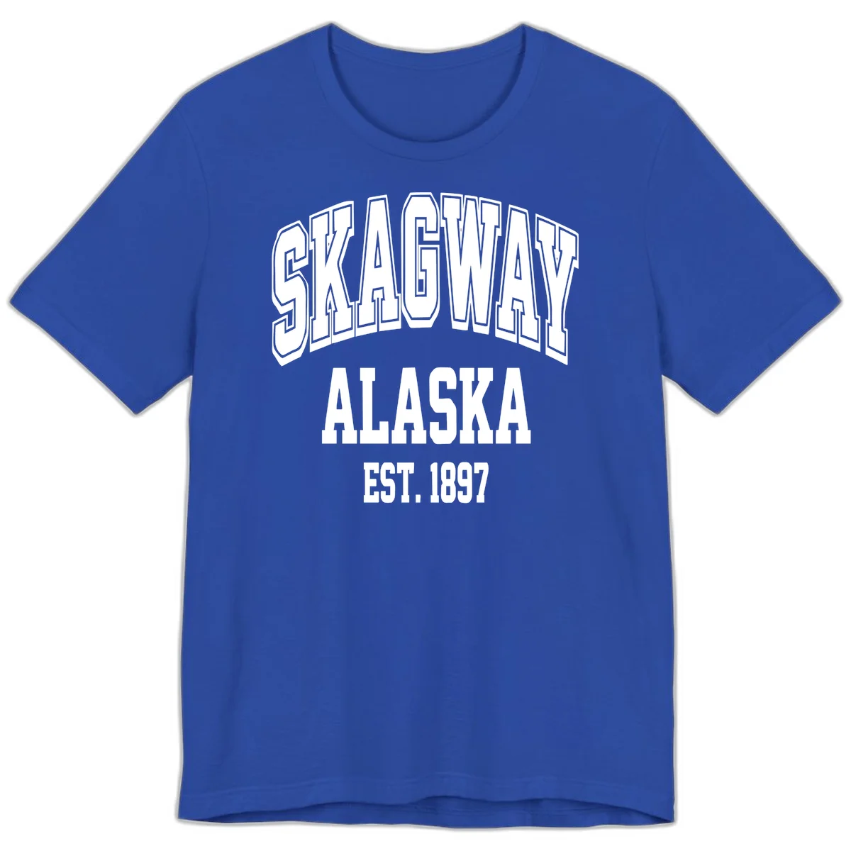 Skagway Alaska Established 1897 Premium Tee in True Royal