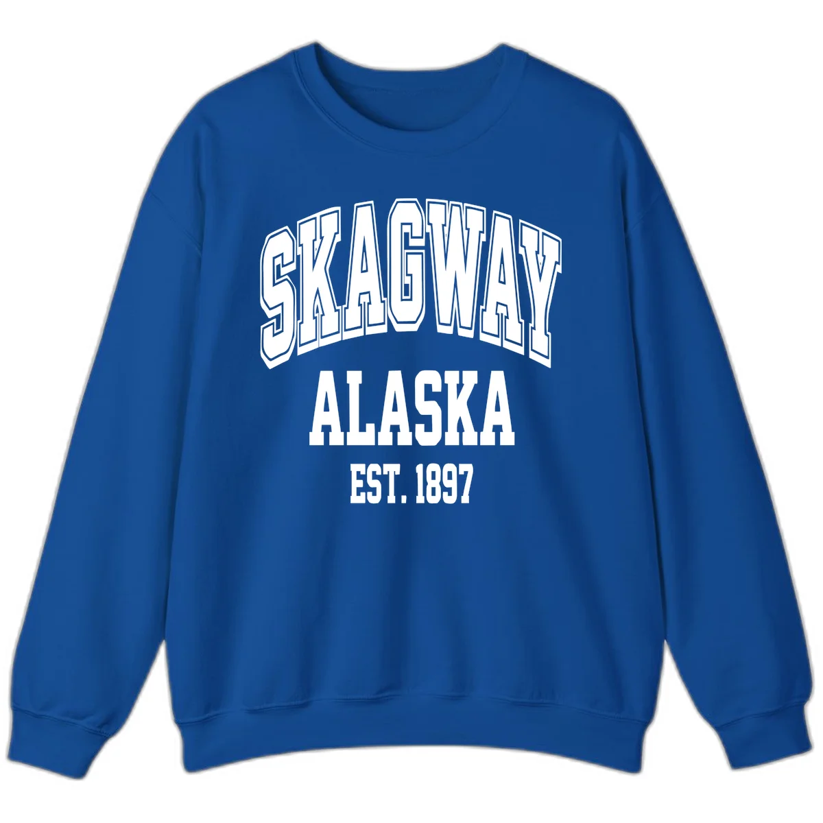 Skagway Alaska Established 1897 Sweatshirt in Royal
