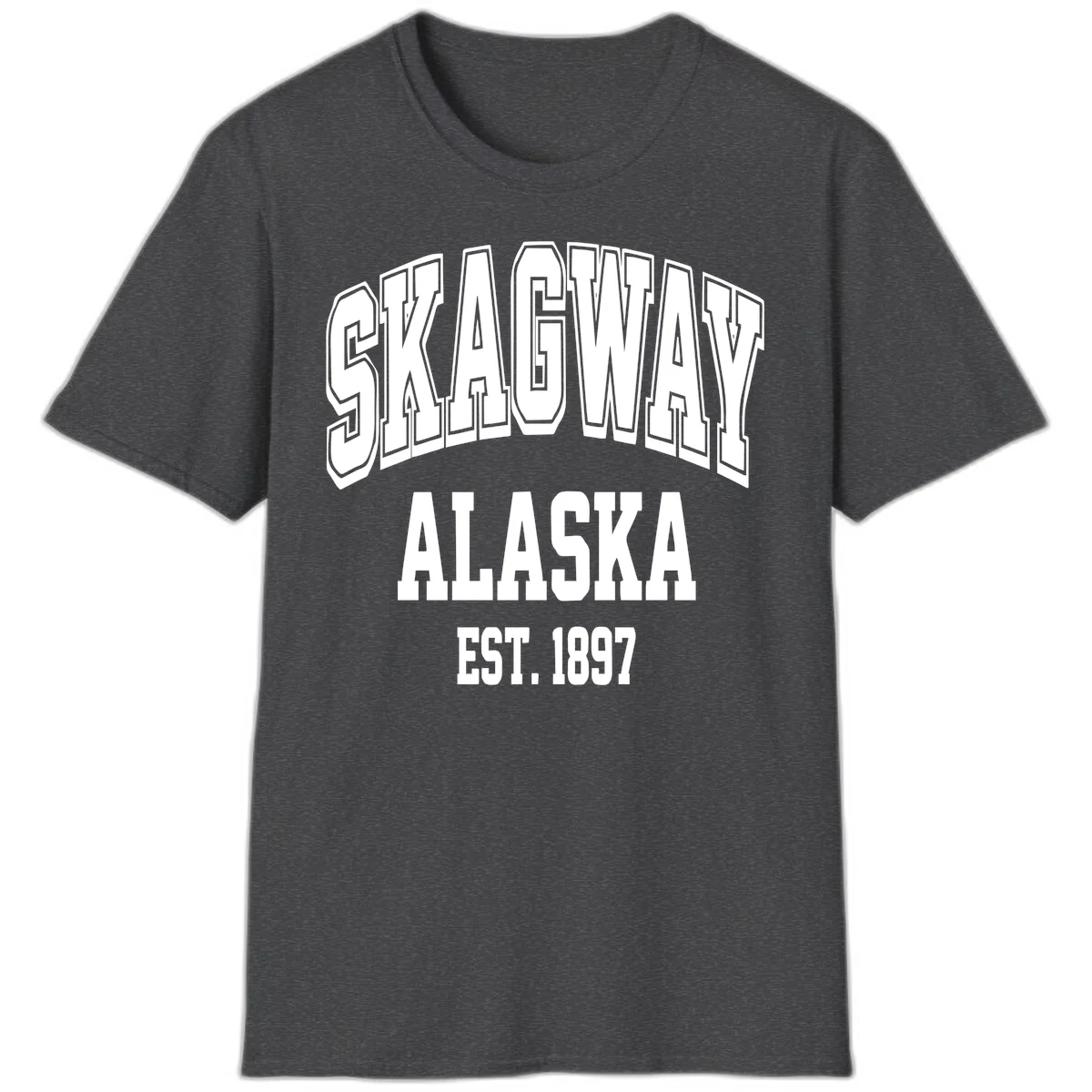 Skagway Alaska Established 1897 T-Shirt in Dark Heather