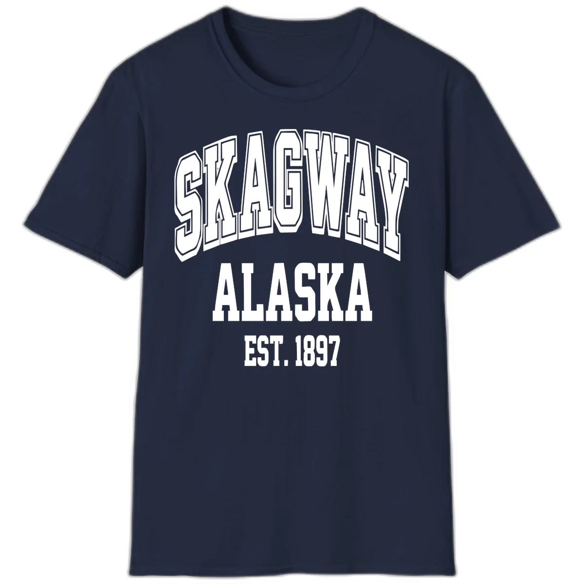 Skagway Alaska Established 1897 T-Shirt in Navy