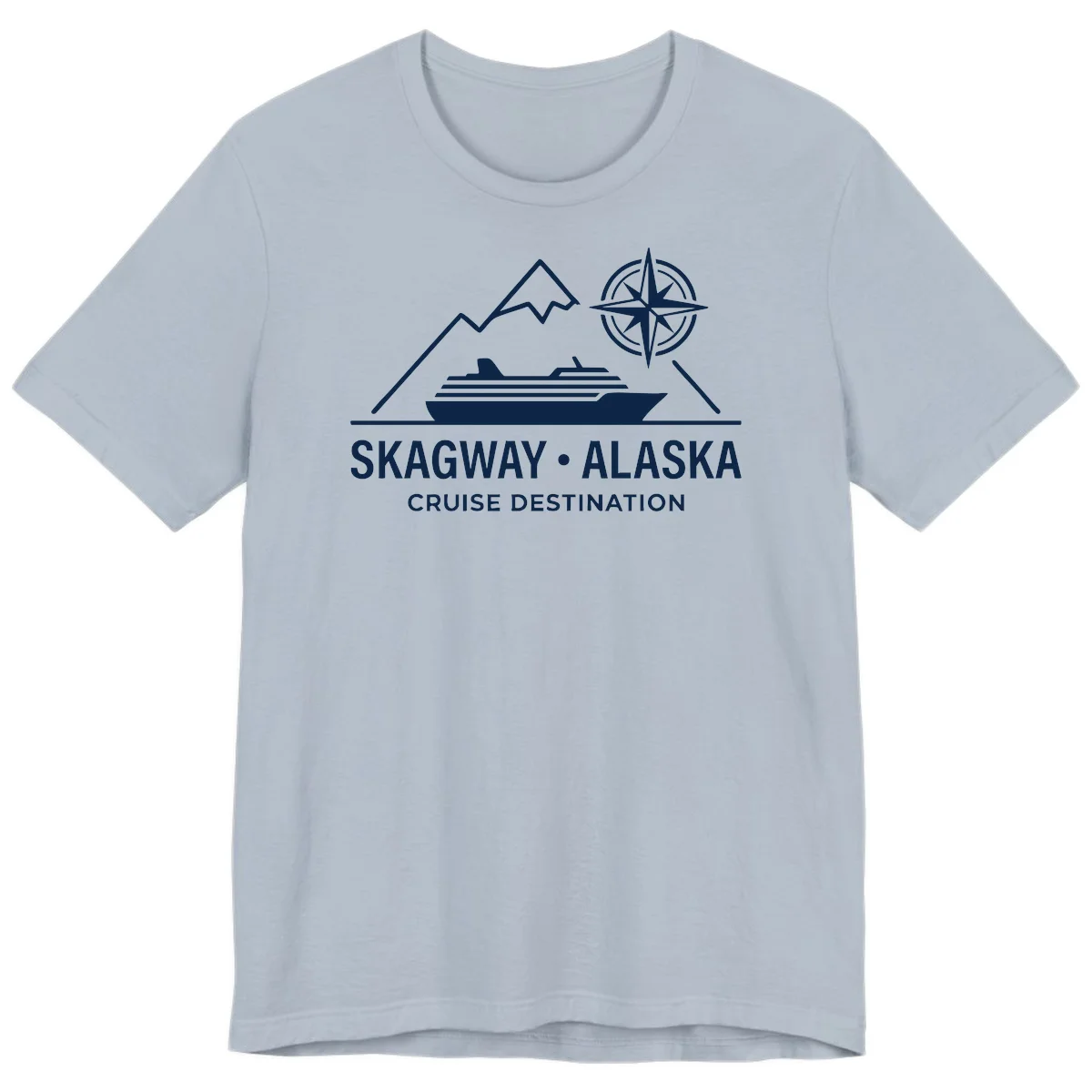 Skagway Alaska Mountain Cruise Compass Journey Premium T-Shirt in Light Blue