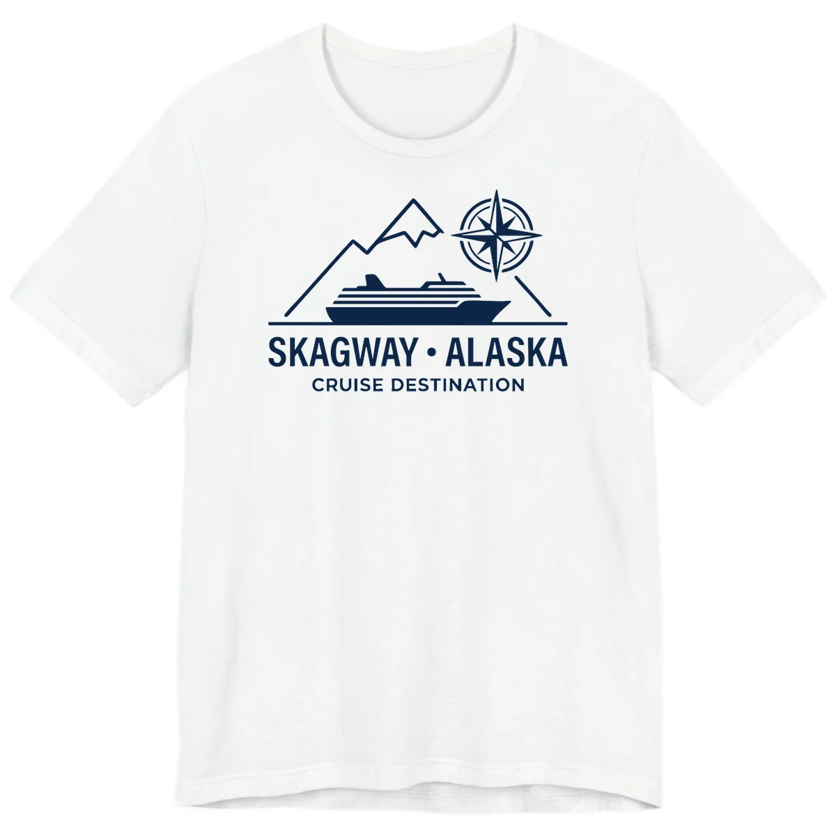 Skagway Alaska Mountain Cruise Compass Journey Premium T-Shirt in White
