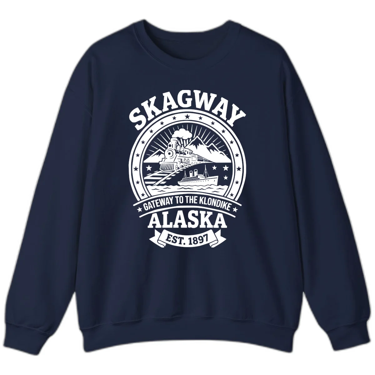 Skagway Gateway to the Klondike Sweatshirt in Navy