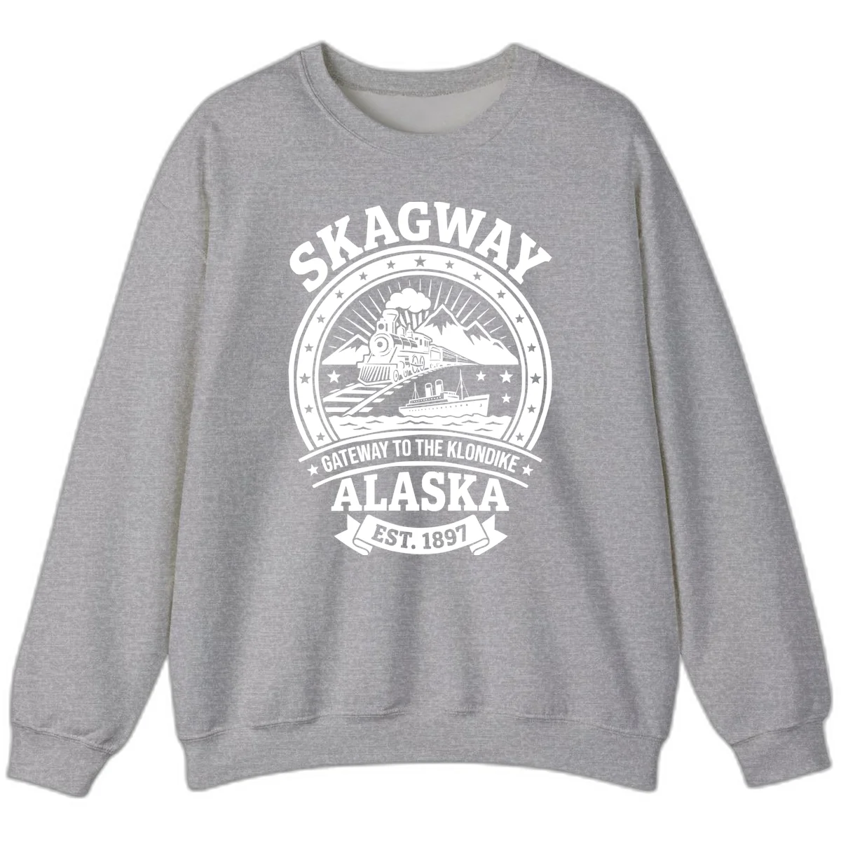 Skagway Gateway to the Klondike Sweatshirt in Sport Grey