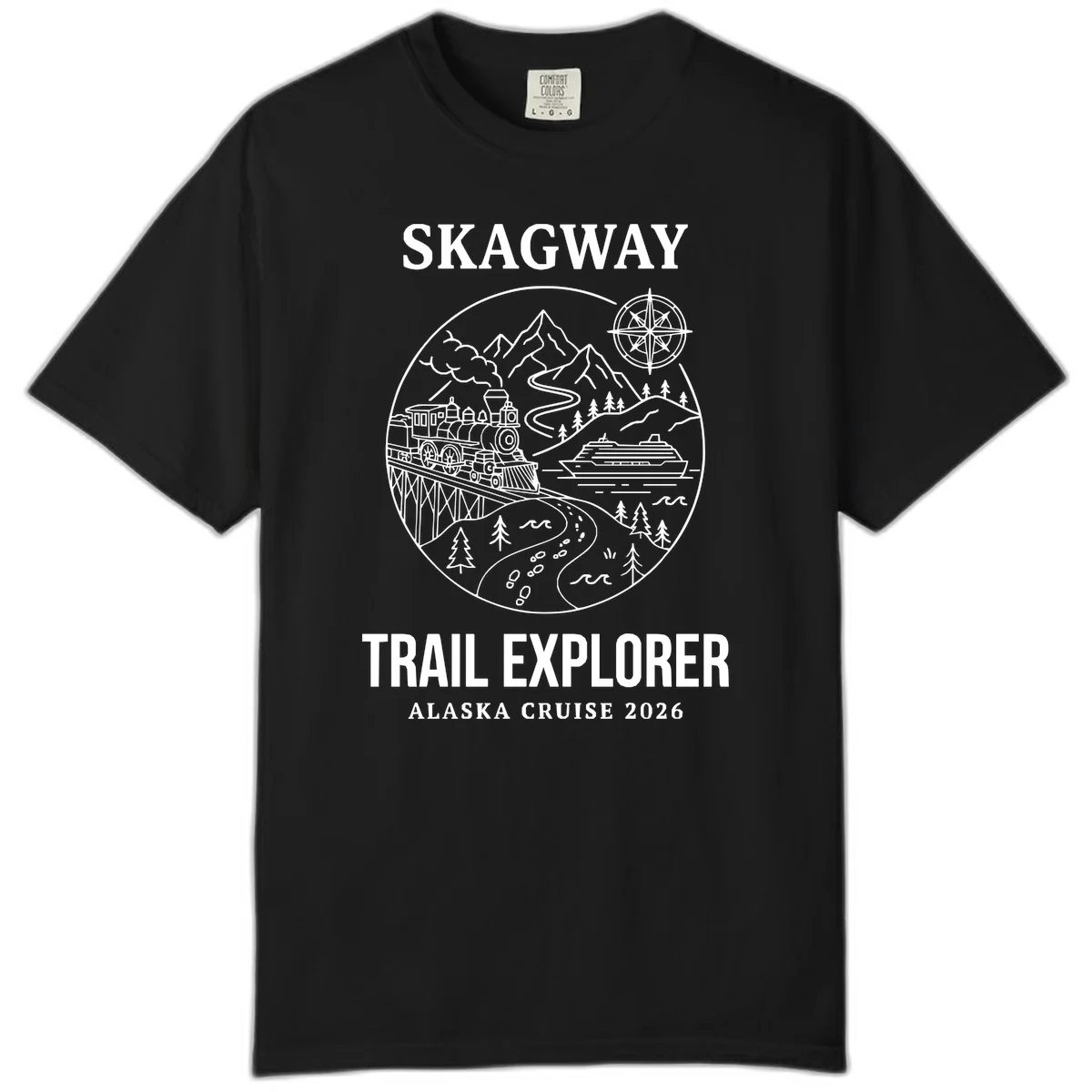 Skagway Trail Explorer Alaska Cruise Comfort Color in Black
