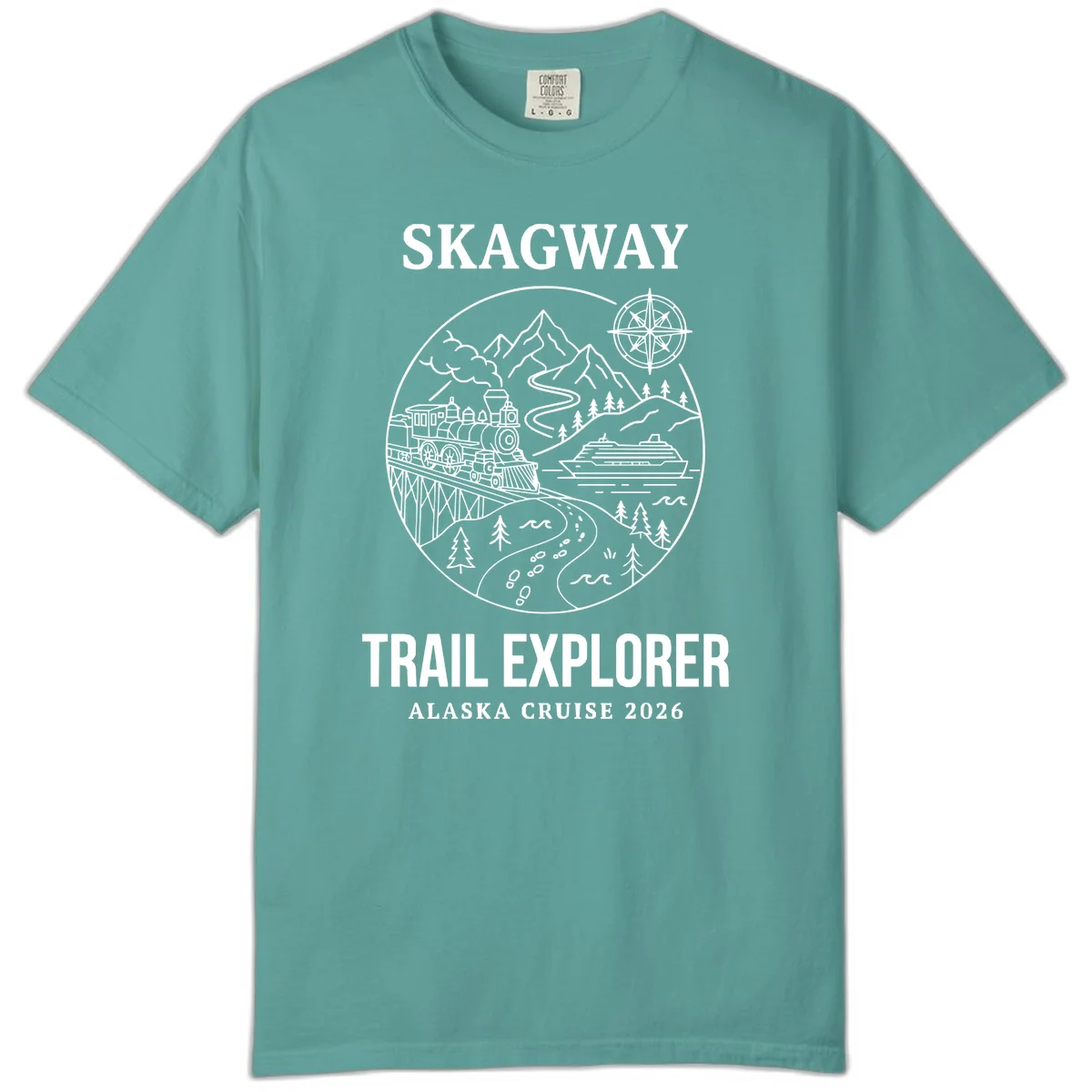 Skagway Trail Explorer Alaska Cruise Comfort Color in Seafoam