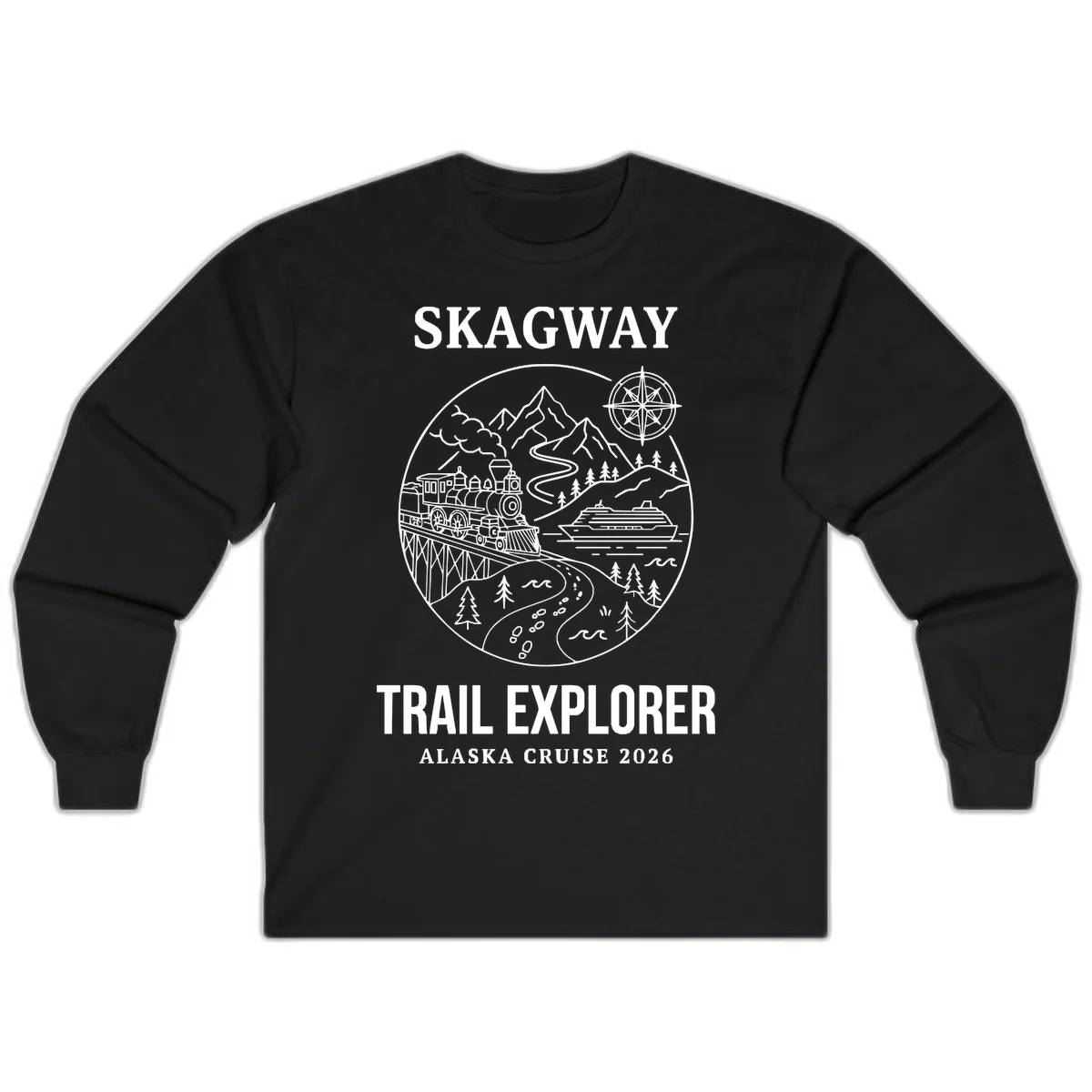 Skagway Trail Explorer Alaska Cruise Long Sleeve in Black
