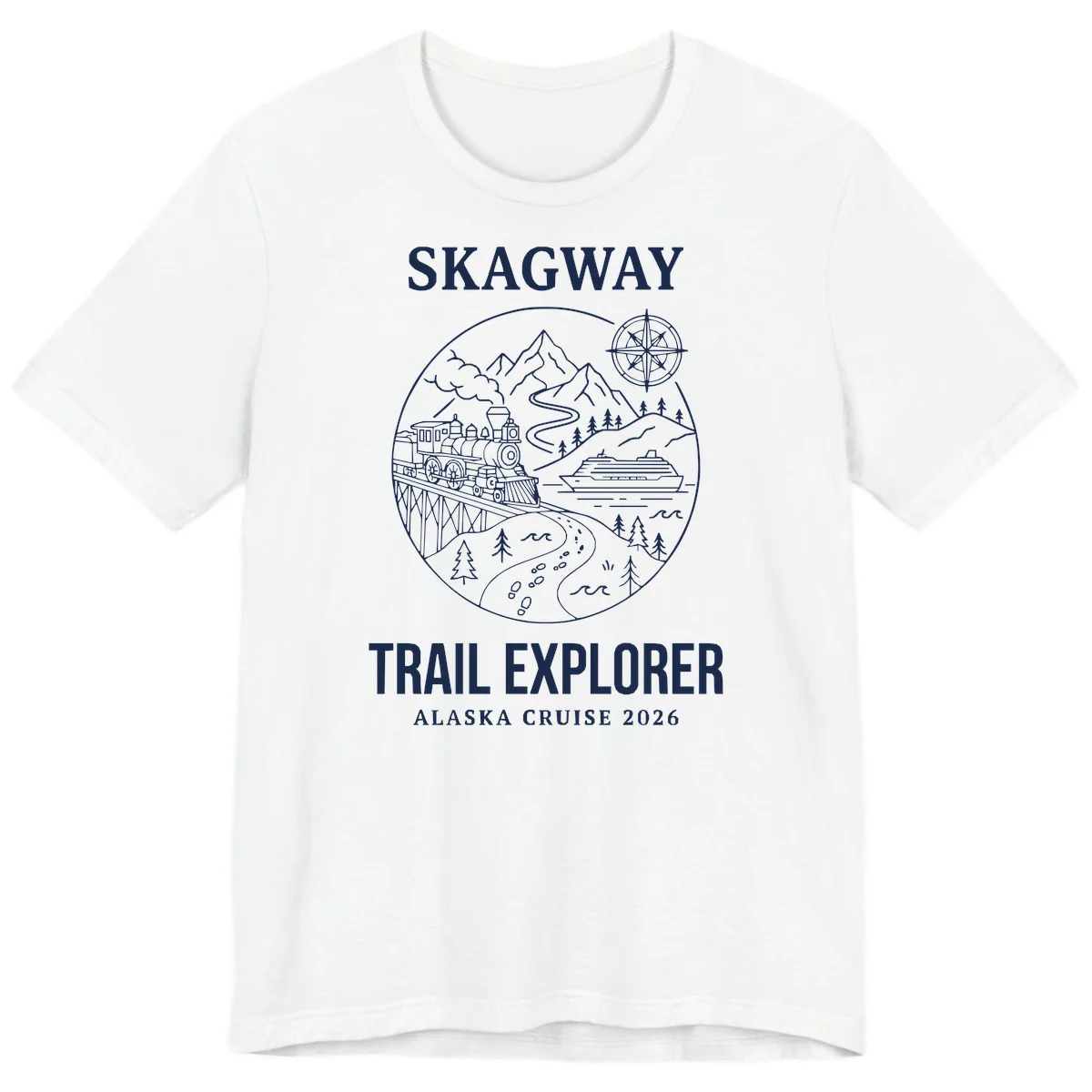 Skagway Trail Explorer Alaska Cruise Premium Tee in White