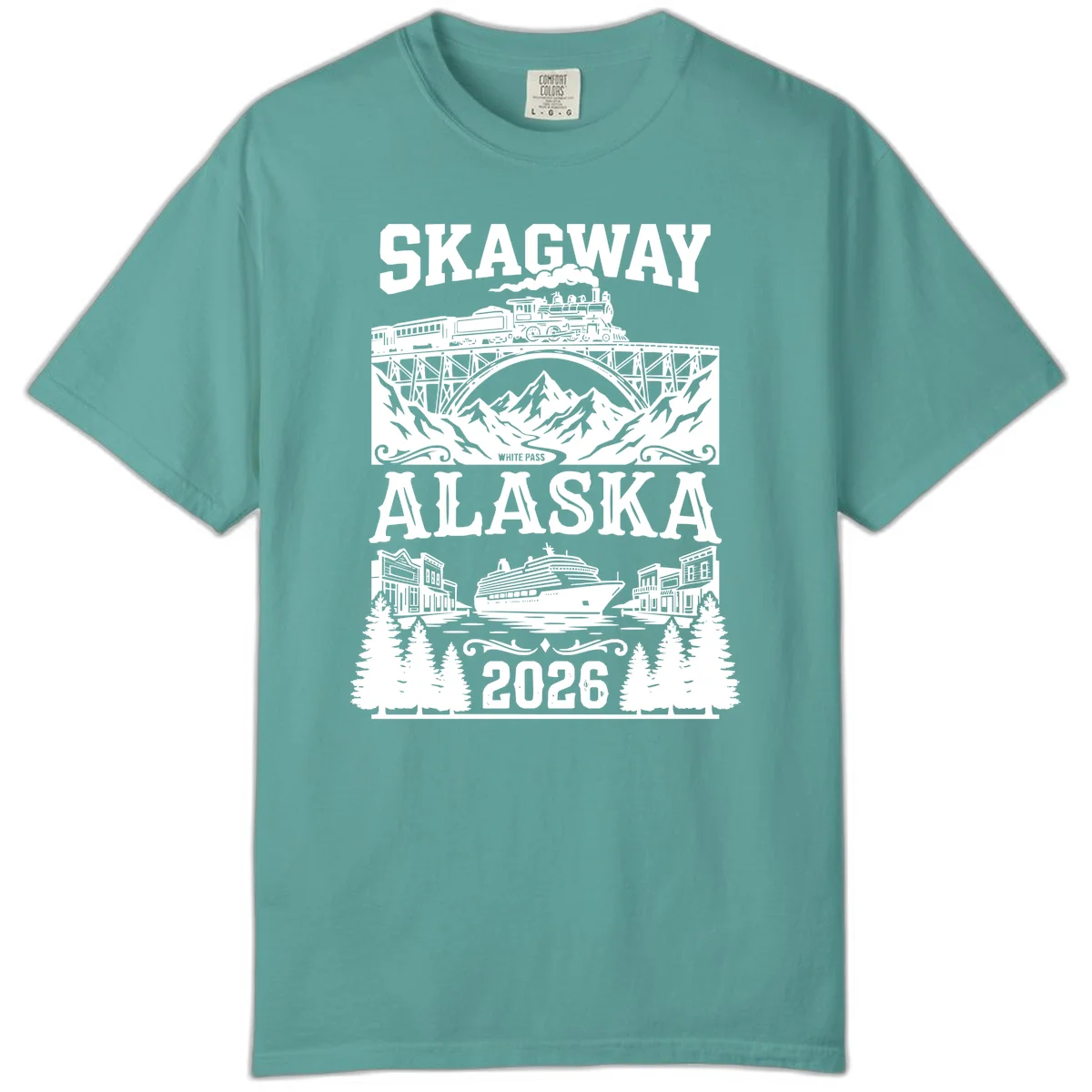 Skagway Alaska 2026 Cruise Adventure Comfort Color in Seafoam