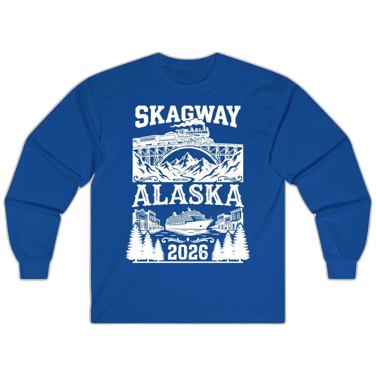 Skagway Alaska 2026 Cruise Adventure Long Sleeve in Royal